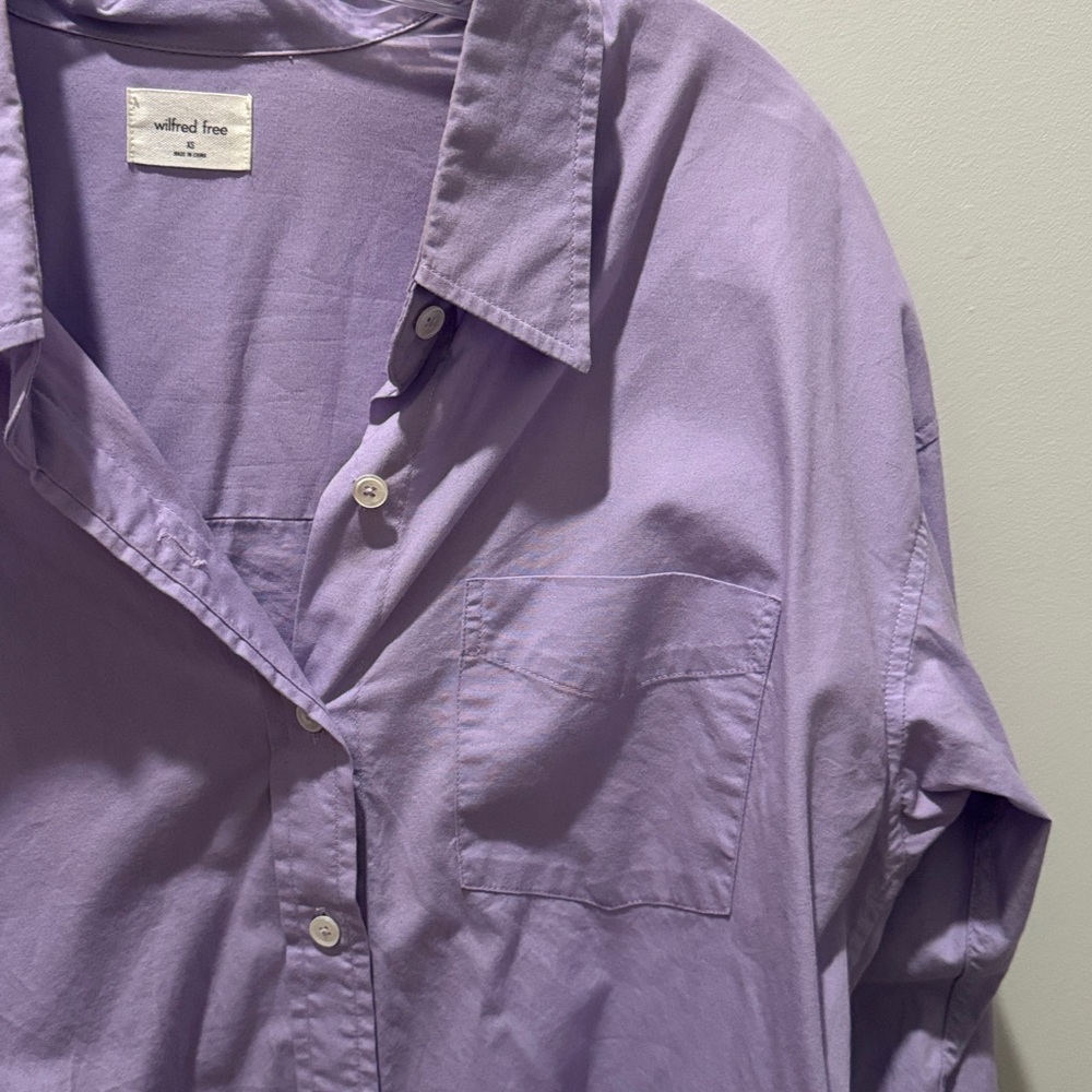 Wilfred Lilac Collared Button-Up Shirt - XS - Picture 3 of 4